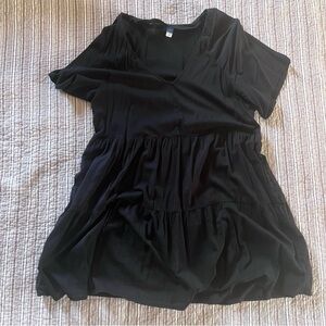 Old Navy Black V-Neck Tiered Tunic Dress